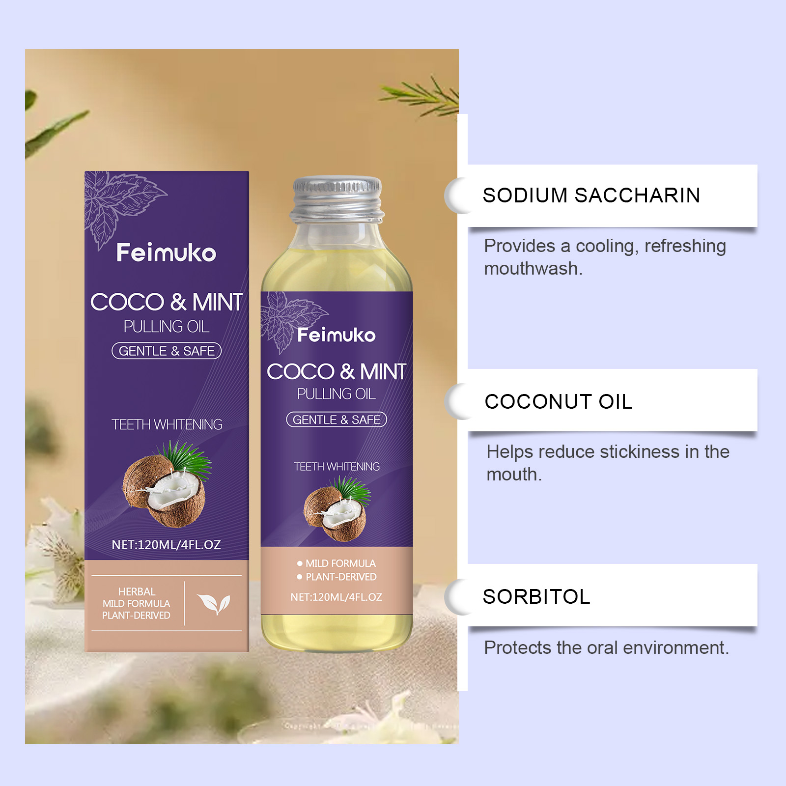 Enjuague Bucal de Aceite de Co - Teeth Whitening With Coconut Oil reseña y precio